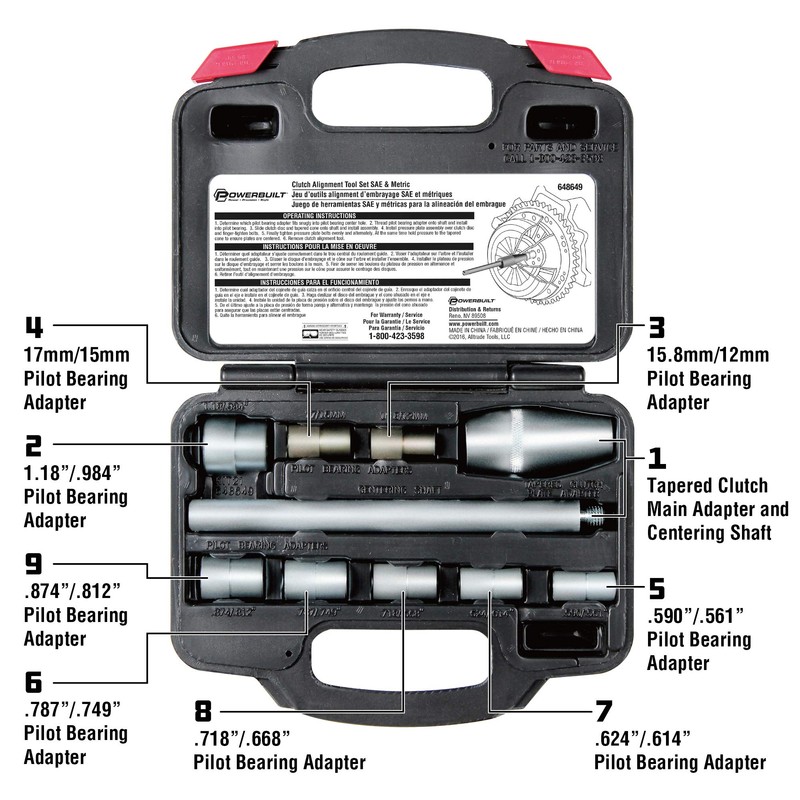 Powerbuilt Metric and SAE Clutch Alignment Tool Set, Clutch Pilot