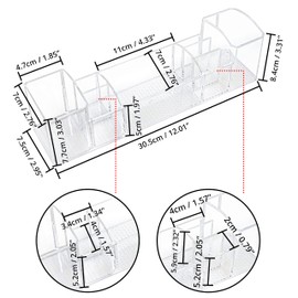 Belle Vous 2 Pack of Plastic Organiser Boxes with 8 Compartments - Clear Storage Bins for Cosmetics, Makeup, Toiletries & Accessories Ideal for Bedroom Vanity Dresser Drawer, Kitchen/Pantry & Bathroom