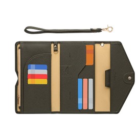 ZOPPEN Passport Holder for Women Travel Wallet Rfid Blocking Passport Cover Document Organizer Strap Ver.5 (#30 army green Ver.5)