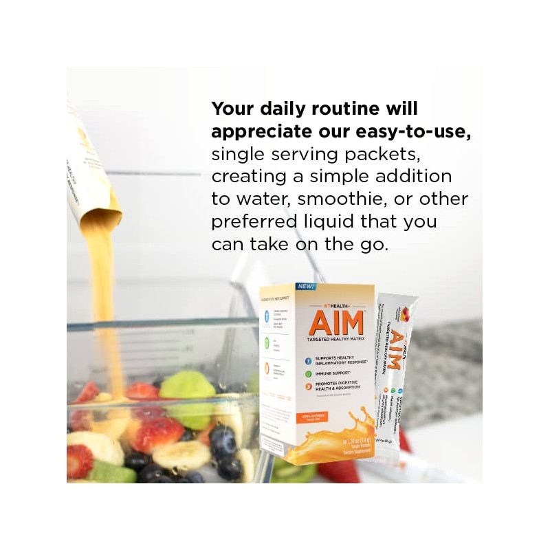 KTHealth+ AIM™ Targeted Healthy Matrix, Great Taste Supplement Drink Mix,