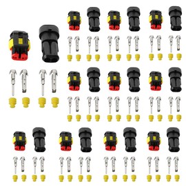 2 Pin Waterproof Connector Coupler Waterproof Connector Set for Wiring Male Waterproof Coupler & 2 Pin Waterproof Connector Plug Female Waterproof Connector Marine Waterproof Car Motorcycle Waterproof