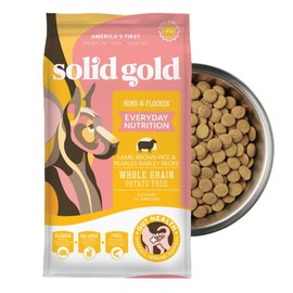 Solid Gold, Hund-N-Flocken, Dog Food Dry with Lamb, Rice and Omega 3 Fish Oil for Dogs, Probiotics, 24 LB