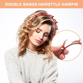 GGUFAY - 2 Haarreifen mit Klammern - Schwarz und Braun - Multifunktional für Sport, Make - up, Freizeit und Alltag - Ideal für Frontalhaare und Prinzessinnen - Frisuren