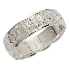 [BreezyIsland] Hawaiian Jewelry Ring Kuuipo BK Scroll Silver 925, Sterling Silver, No Gemstone