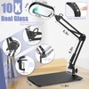 Drdefi 10X Square Magnifying Glass with Light and Stand, Real