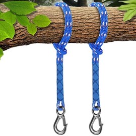 Pack of 2 Swing Attachment Tree, Swing Attachment Rope, Adjustable Rope, Tree Swings with Carabiner, Outdoor Hanging Chair, Swing Suspension Tree for Hammocks, Yoga, 150 cm, Blue