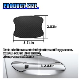 4PCS Car Door Handle Protectors, Carbon Fiber Door Handle Paint Cover Guard Pad, TPU Anti-Scratch Door Bowl 3D Sticker, Self-Adhesive Protective Film for Most Vehicles (Small)
