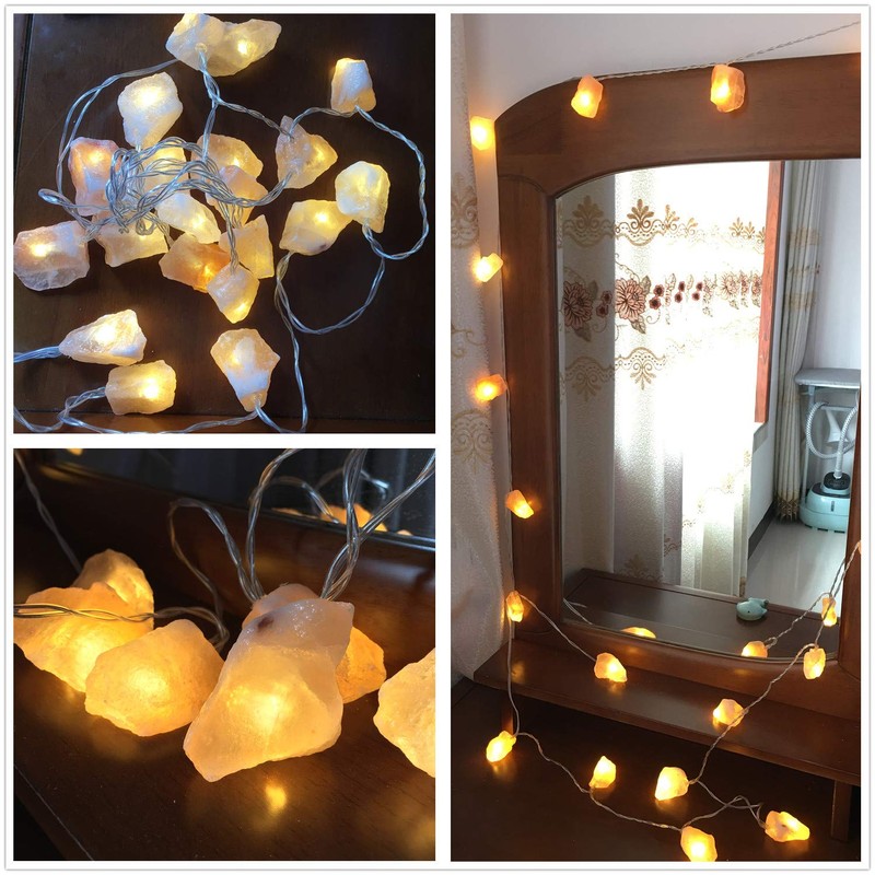 Himalayan Salt Light String for Bedroom with 20 Rock,11.5ft USB