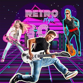 Chitidr 24 Pcs Inflatable Guitars for Parties Bulk Blow Rock Star Guitar Set Rock and Roll Party Decorations Photo Booth Props for Birthday 80s 90s Themed Party Carnival, 12 Colors