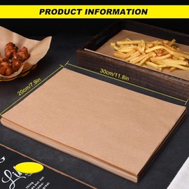 Parchment Paper Sheets100 Pcs 20x30cm, Non - Stick Baking Paper, Parchment Paper for Oven or Air Fryer, for Cooking, Meat, Vegetables, Pizza