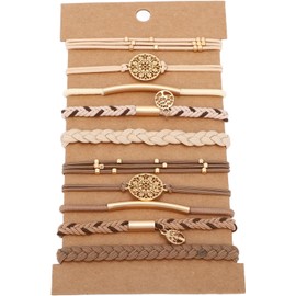 ZJchao Juego de 10 Lazos para el Cabello sin Arrugas, Coleteros Antideslizantes, Bandas Elásticas para el Cabello para Mujeres con Ajuste Cómodo, Estilo de Pulsera, sin ños