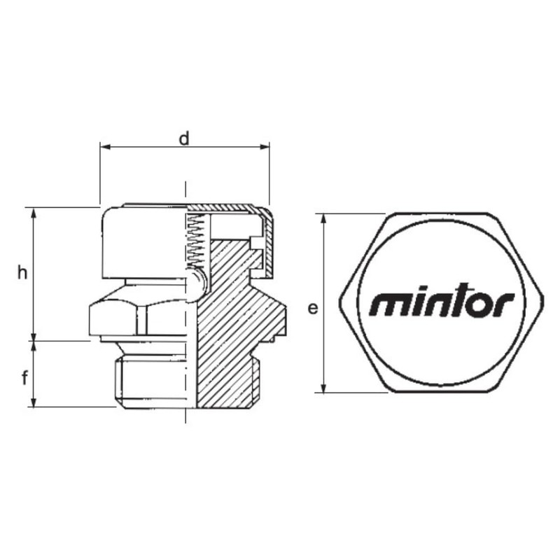 Mintor Hydraulic Breather Plug TSS3M, Steel, 18mm x 1.5mm, Relief