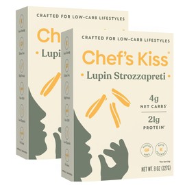 Chef’s Kiss Low Carb Strozzapreti | 4g Net Carbs, 21g Protein | Keto Friendly, Low Glycemic Pasta Made from Lupins | Gluten Free, High Protein | No Gums | Keto Pasta Alternative | 2-pack (8oz)