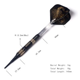 CUESOUL 16 Grams Deluxe Soft Tip Darts Set with Luxury Case (HX-STL-B2303+D604)