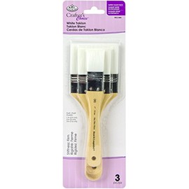 Royal Brush Manufacturing BRUSH WHITE TAKLON 3/PK FLATS, us:one size, 3/Pkg