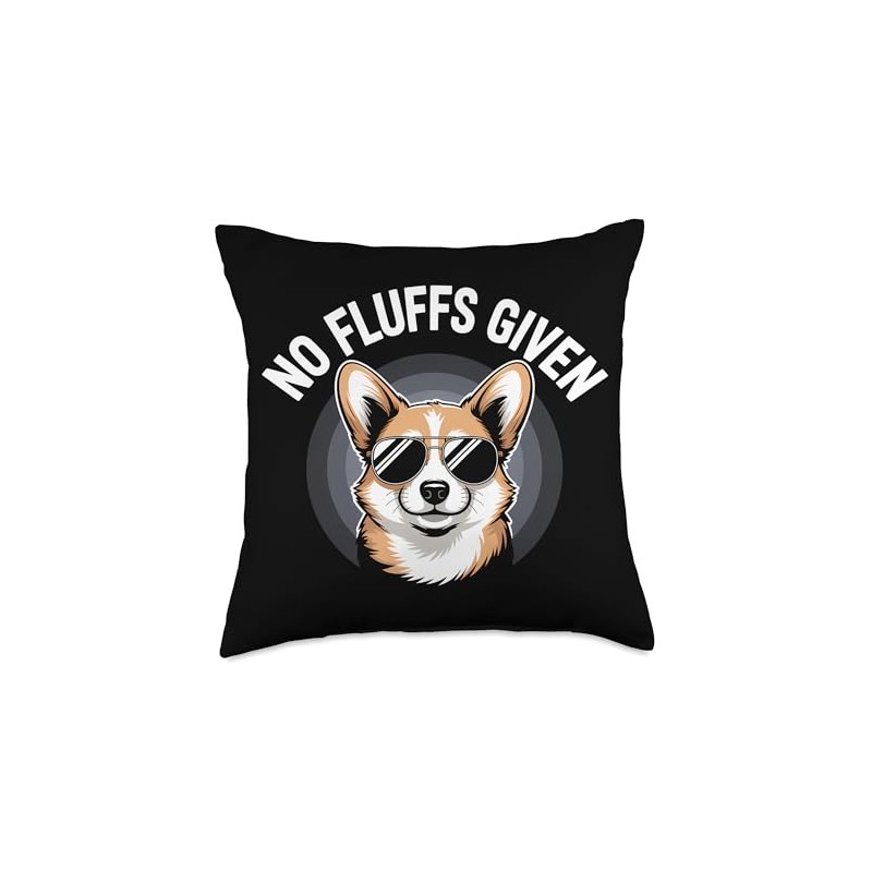Funny Corgi No Fluffs Given Throw Pillow