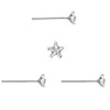 DENI 3 x Silver Straight Bar Nose Studs Sparkling CZ