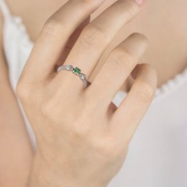 MANBU Sterling Silver Snake Ring for Women - Vintage Double Head Snake Ring with CZ Animal Stackable Ring Birthday Christmas Jewelry Gift for Snake Lovers (Size 5)