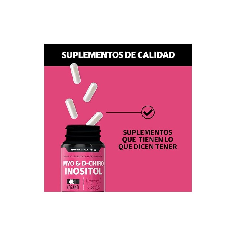 Inositol Myo Chiro Puro Días Vitaminas Mujer Suplemento Alimenticio Beyond