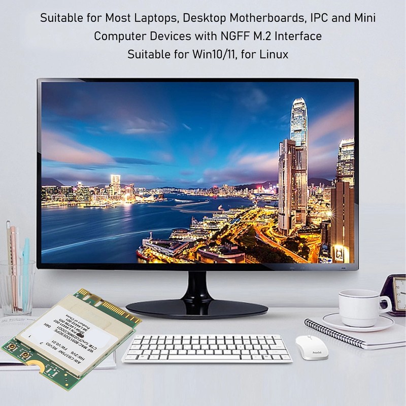 RTL8822CE Network Card 300Mbps 2.4G 867Mbps 5G BT5.0 Plug and