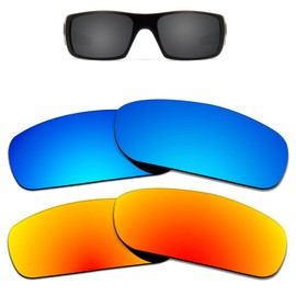Kygear 12MM Glare Proof Anti-fading Polarized Replacement Lenses for Oakley Crankshaft Sunglasses (Ocean Blue&Fire Red)