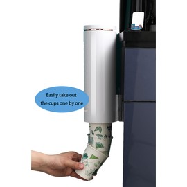 Chonor Paper Cup Dispenser Environmentally Friendly Plastic Cup Dispenser with Wall Mounting, Water and Dustproof, Wall Cup, for Plastic Cups, Paper Cups and Paper Cones etc (White)