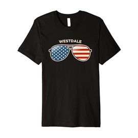 Westdale, NY Vintage US Flag Sunglasses Premium T-Shirt