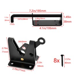 Heavy Duty Automatic Gate Latch with Gate Latch Cable Pull, Slide Bolt Gate Lock Door Latches Hardware with Screws for Wooden Fences Doors, Interior and Outdoor Door Latch, Steel(Satin Black)