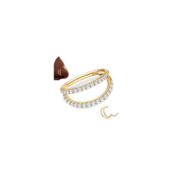MILACOLATO G23 Titanium 16G Septum Clicker Nose Rings Double Open