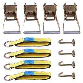 cciyu Tow Strap, Lasso Wheel Lift Straps 3335 LBs Capacity Tie-Down Ratchet Straps with 2 Ratchet J Finger Hooks for Recover Your Vehicle