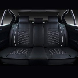 otoez Car Seat Covers Full Set, Automotive Front & Rear Leather Seat Covers 5 Seat, Waterproof Car Cushion Protector Universal Fit Honda Accord Civic Nissan Toyota Hyundai Chevy