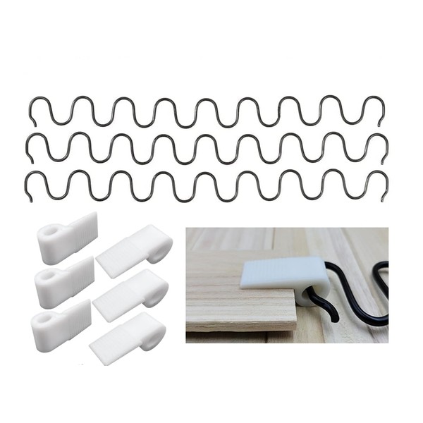 Sofa Spring Wavy Snake Spring S Spring Replacement Set [Spring/P Shape Fixing] Sofa Spring Bed Chair Seat Screw Replacement Kit (17.7 inches (45 cm) S Spring/P Shape Fixture Set