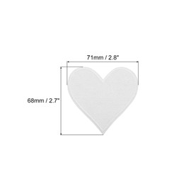 QUARKZMAN Iron-On Patches, White Iron-On Patches, Iron-On Patches, Heart-Shaped Patches for Clothes, Jackets, Backpacks, Repairing Decorations, Pack of 15, 71 x 68 mm
