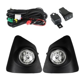 Fog Light Assembly Replacement for 2014-2016 Toyota Corolla S SE Clear Lens with Bulbs+Wiring Kit+Switch Driver and Passenger Side