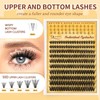 QUEWEL Eyelash Extensions with Fine 10-18 mm Lower Cluster Lashes,