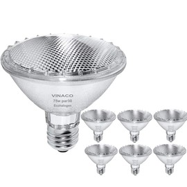 Vinaco Par30 Short Neck, 6pcs PAR30 75W 120V Light Bulbs, Dimmable. Premium Quality for Long Lasting Life, E26 Base, 3000K Warm White, par30 Flood Light Great for Accent Lighting, Tracking Lighting