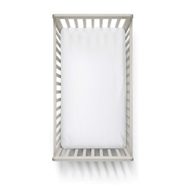 Travel Cot Fitted sheet 95x65 | Travel Cot Mattress Sheets | 4 Way Stretch Soft Bedsheet Hypoallergenic Elasticated Breathable Fitted Cot Sheets (Pack of 2, White & Yellow)