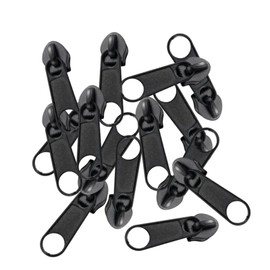 Pack of 200 #5 Zip Tags Silver Metal Zip Slider Spools Zip Pendant Replacement Nylon Zip for Jackets Luggage Bags