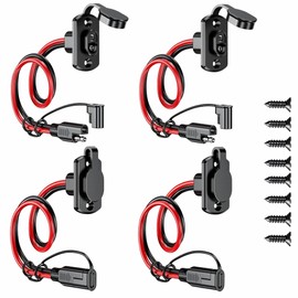 AUOKAY SAE Quick Connector Harness,1FT 12AWG SAE Adapter Male Plug to Female Cable Waterproof for Solar Panel Generator Battery Charger,Pack of 4