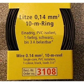 BRAWA 3108 Litze 0,14mm² 10m Ring schwarz