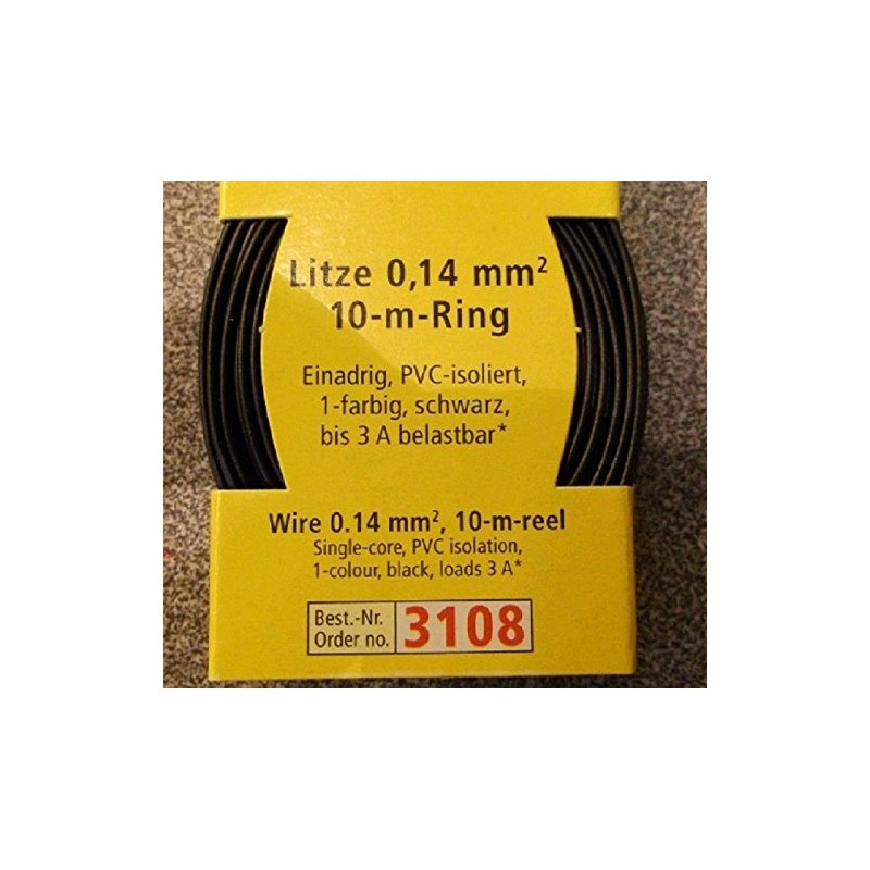 BRAWA 3108 Litze 0,14mm² 10m Ring schwarz