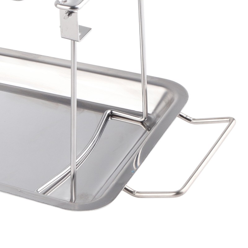 Chicken Leg Grill Rack with Drip Pan Stainless Steel Roaster