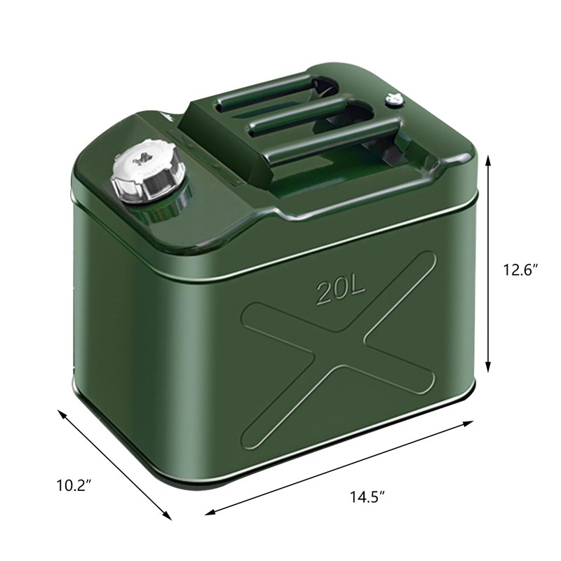 20L 5 Gallon Metal Water Can with Flexible Spout Water