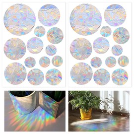 26 Round Pieces Prism Window Stickers, Sun Catcher Stickers, Bird Protection Stickers for Windows, Rainbow Window Film, Electrostatic Adsorption, Reusable