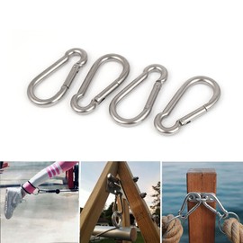 3 Inch 4 Pack Spring Snap Hook-M8x80mm, Cable Machine Accessories for Home Gym Pulldown Attachment, Exercise Machine, Heavy Duty Steel Clip for Outdoor Fitness