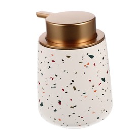 Ciieeo Ceramic Shampoo Dispenser Bottle Multi-use Pump for Liquid Soap Body Wash Lotion Stylish Bathroom Accessory for Travel Home Decor