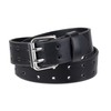 Dickies Boys' Leather Double Prong Belt, Black, X-Small (18-20)