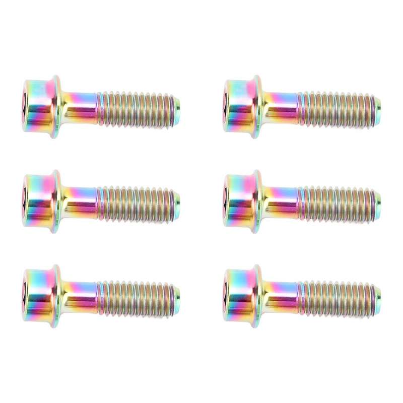 6PCS Bicycle Stem Bolt M5 X 16mm Titanium Alloy Waterproof