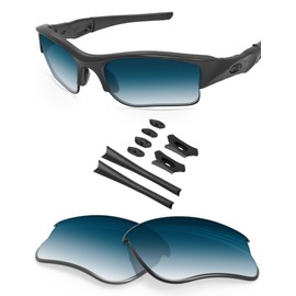BLAZERBUCK Anti-salt Replacement Lenses & Sock Kit for Oakley Flak Jacket XLJ OO9009/Flak Jacket XLJ Asian Fit - Blue Gradient