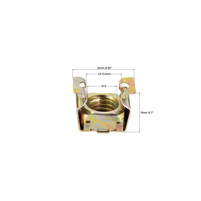 sourcing map M12 Cage Nuts for Server Rack Cabinet Carbon